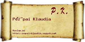 Pápai Klaudia névjegykártya