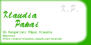 klaudia papai business card